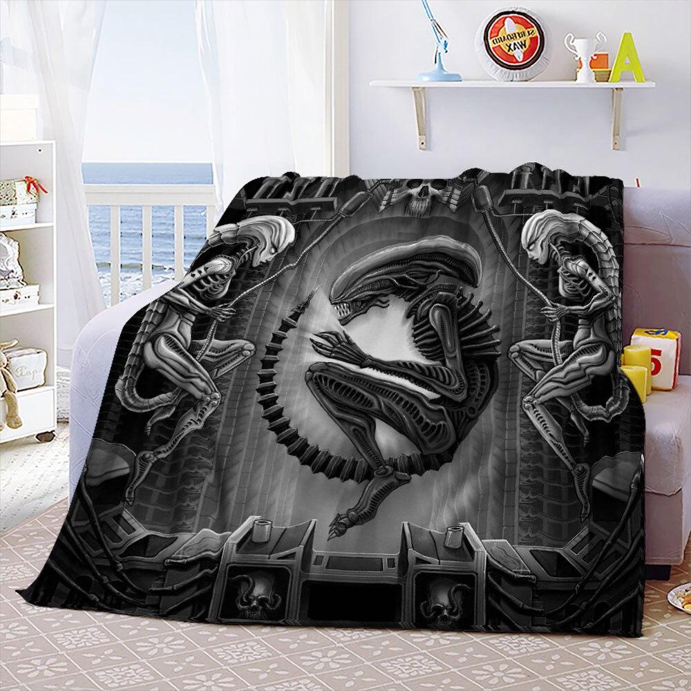 Kosmici film miękki rzut koc przestrzeń nadruk z potworem narzuta na sofę pokrowce na sofy podróże koc kempingowy dzieci prezent dla dorosłych