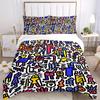 3Pcs Colorful Characters Printed Bedding Set, Breathable And Soft,(Includes 1 Duvet Cover And 2 Pillowcases, Quilt Not Included) yy250815157