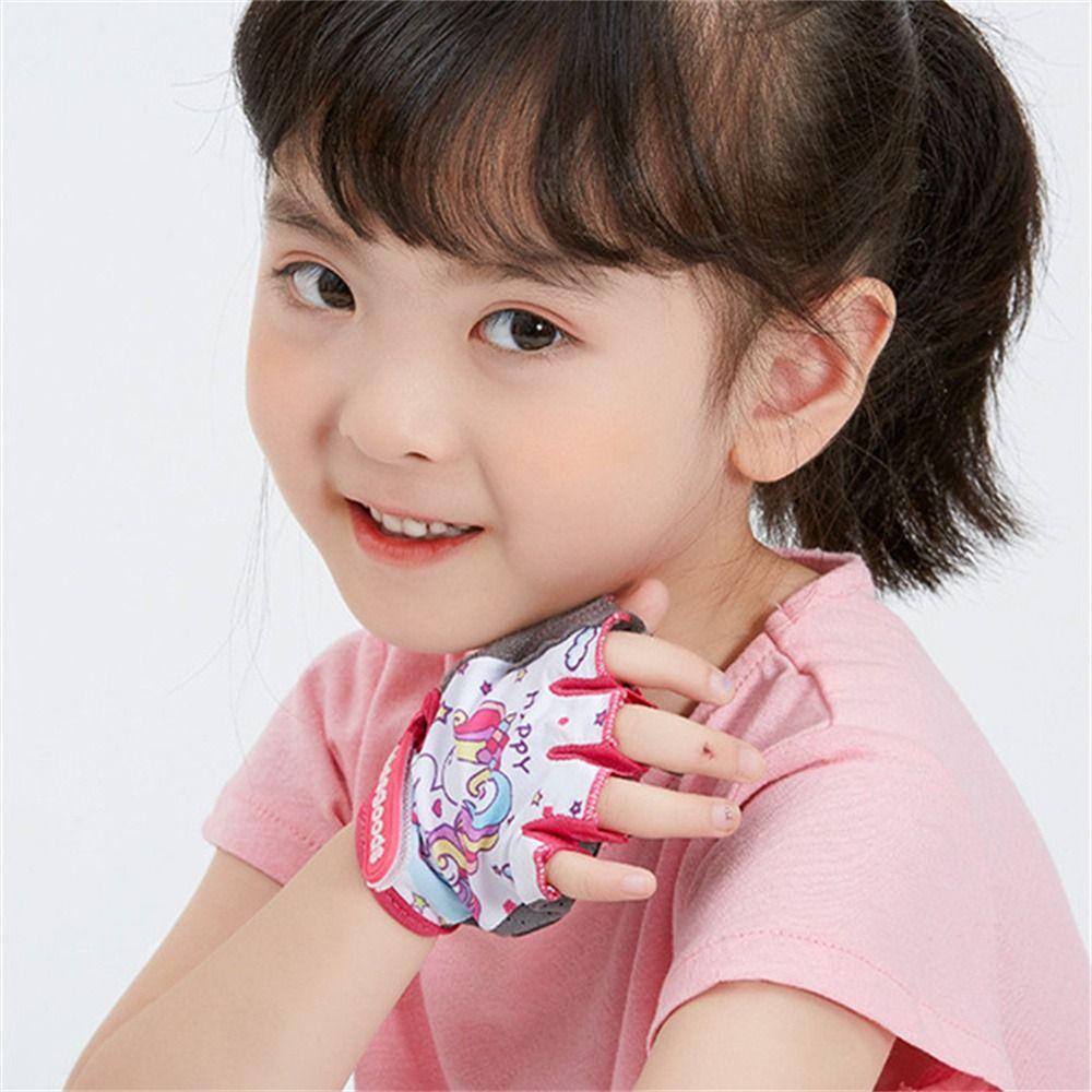 Mountain Bike Boys and Girls Sports Gloves Kids Cycling Gloves Half Finger Gloves Bicycle Gloves