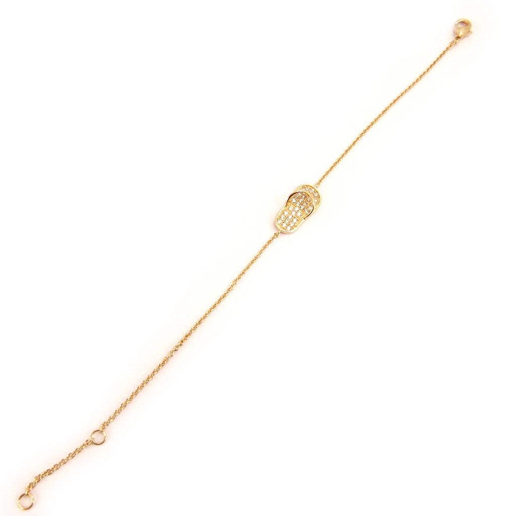 Les Trésors De Lily [L4587] - Pozlacený náramek 'Tong' z bílého zlata - 16x7 mm
