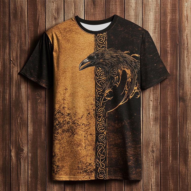 Vintage Men's T-Shirt Artistic Totem Pattern Print Short Sleeve Summer Outdoor Casual Plus Size Tees Top Women Clothing