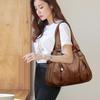 Soft leather pleated shoulder bag Crossbody tote women's bag