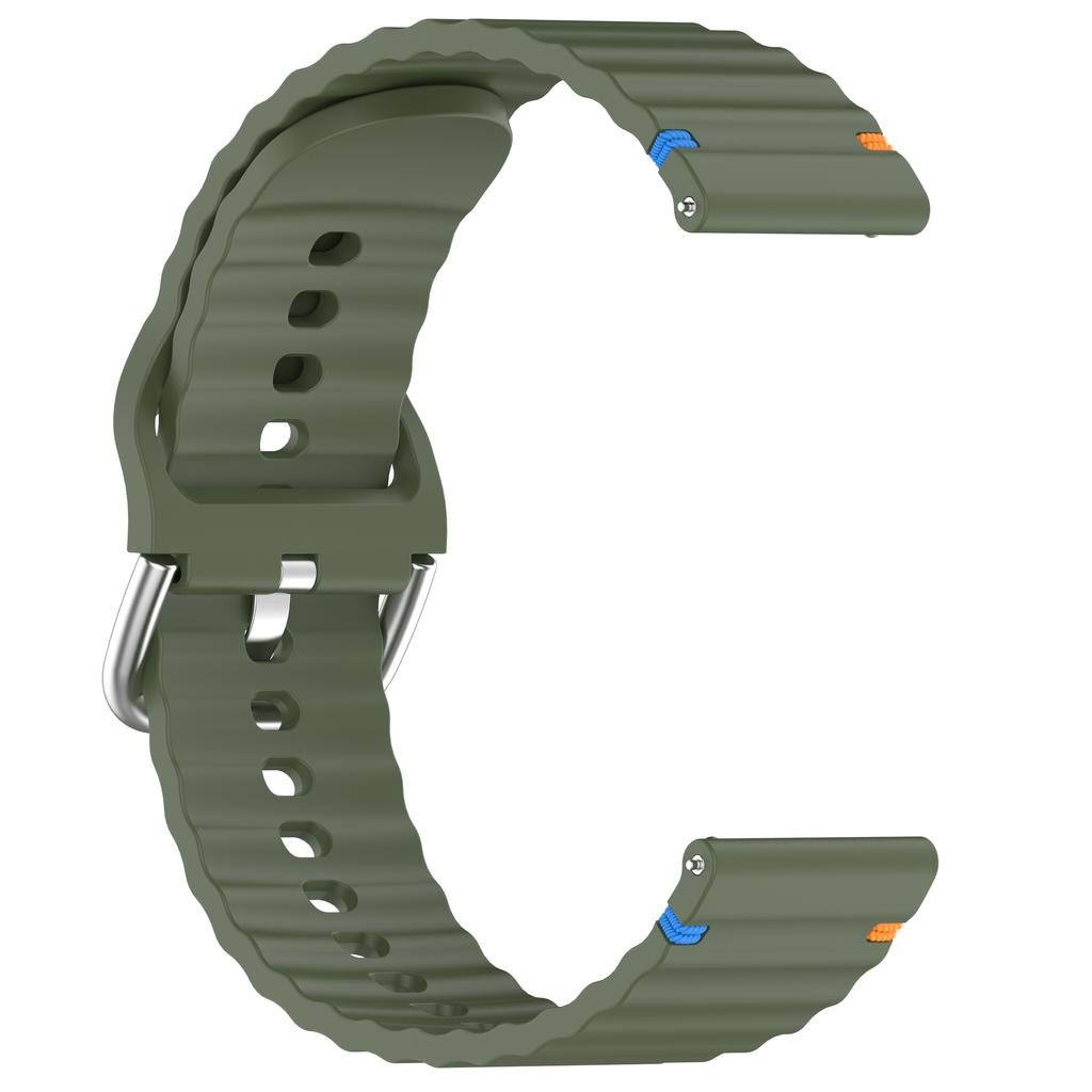 22mm Watch Strap for Samsung Galaxy Watch3 45mm/Watch 46mm/Huawei Watch 4 Pro Flat Wavy Silicone Band