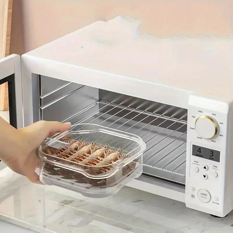 Food Storage Containers with Lids Thick Food Grade Plastic Food Container Square Stackable Refrigerator Organizer Bins