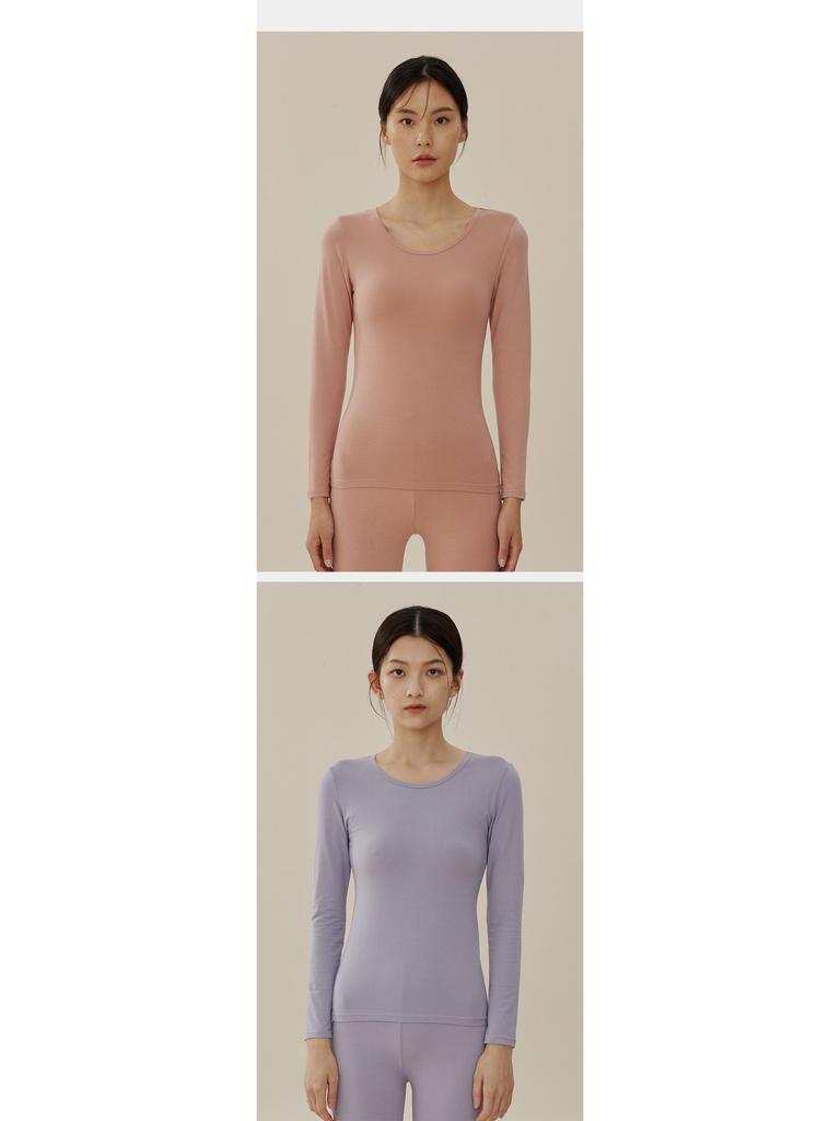 Women's Cotton Thermal Underwear Set - Round Neck, Autumn/Winter, Large Size