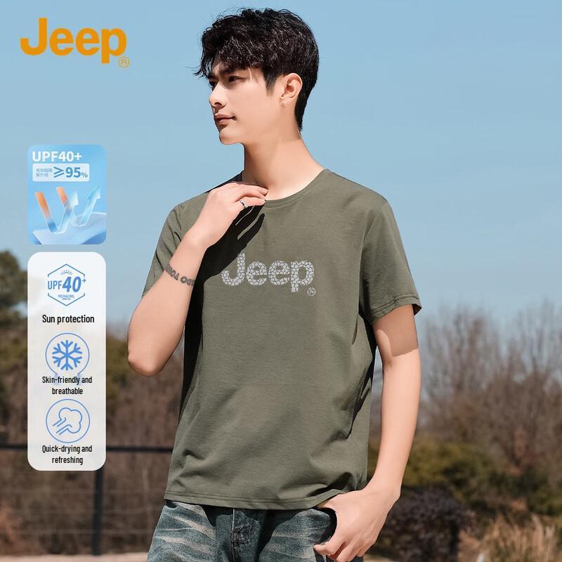 

JEEP Men s Quick-Dry Round Neck Short-Sleeve T-Shirt 3XL