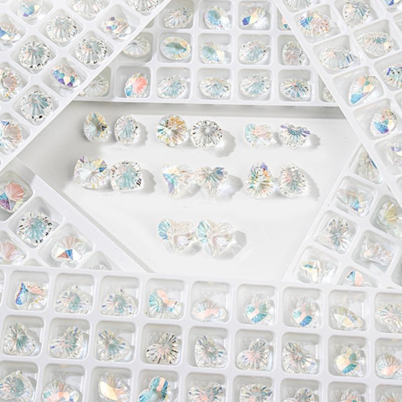 20Pcs Pointed Bottom Nail Rhinestones Diamond Nail Charms 3D Crystal Gems Jewelry DIY Manicures Nail Decorations