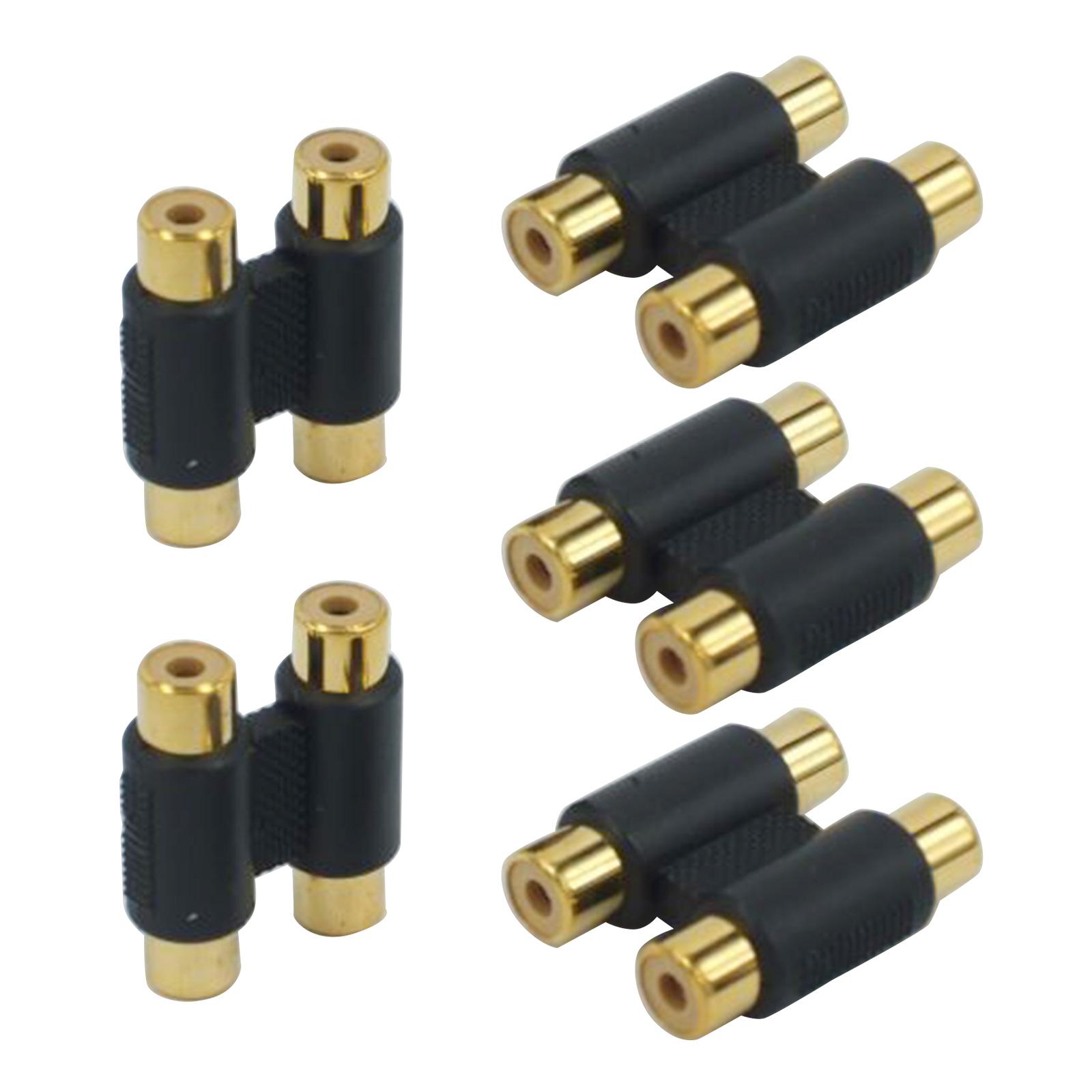 

5pcs RCA Female to Female Coupler Adapter Connector RCA Phono Twin Coupler for Clear Sound Transmission Subwoofer Mixer