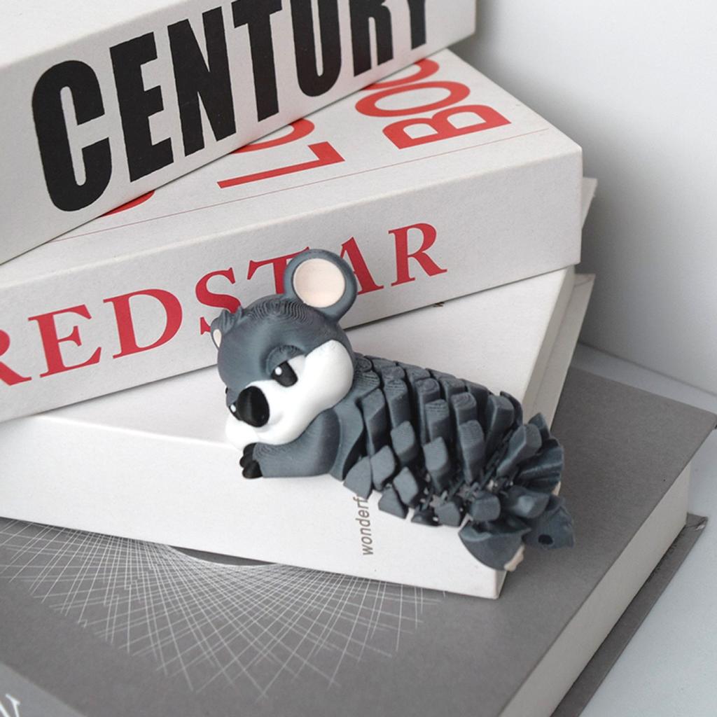 Simulation Cute Koala Toy Statue Cartoon Animal Desktop Decoration 3D Printing Toy Joints Movable Stress Relief Toy Holiday Gift