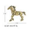 Solid Brass War Horse Small Statue Vintage Desk Ornament Zodiac Animals Figurines Miniatures Tea Pet Home Decorations Crafts