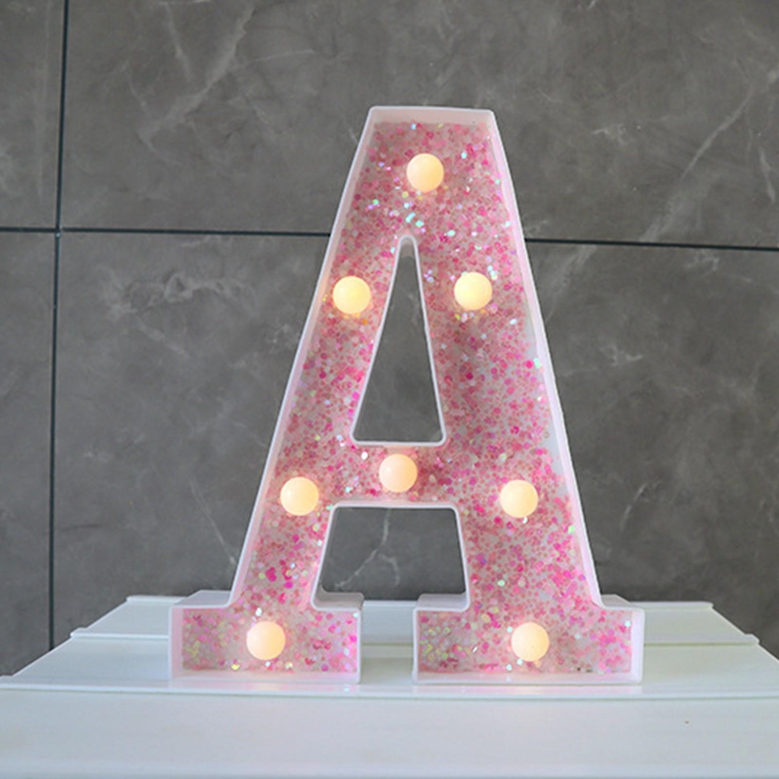 

Светящиеся розовые буквы, блестящие буквы алфавита, знак на батарейках для ночника, вечеринки по случаю дня рождения, свадьбы, подарки для девочек, домашний бар, рождественские украшения One Size