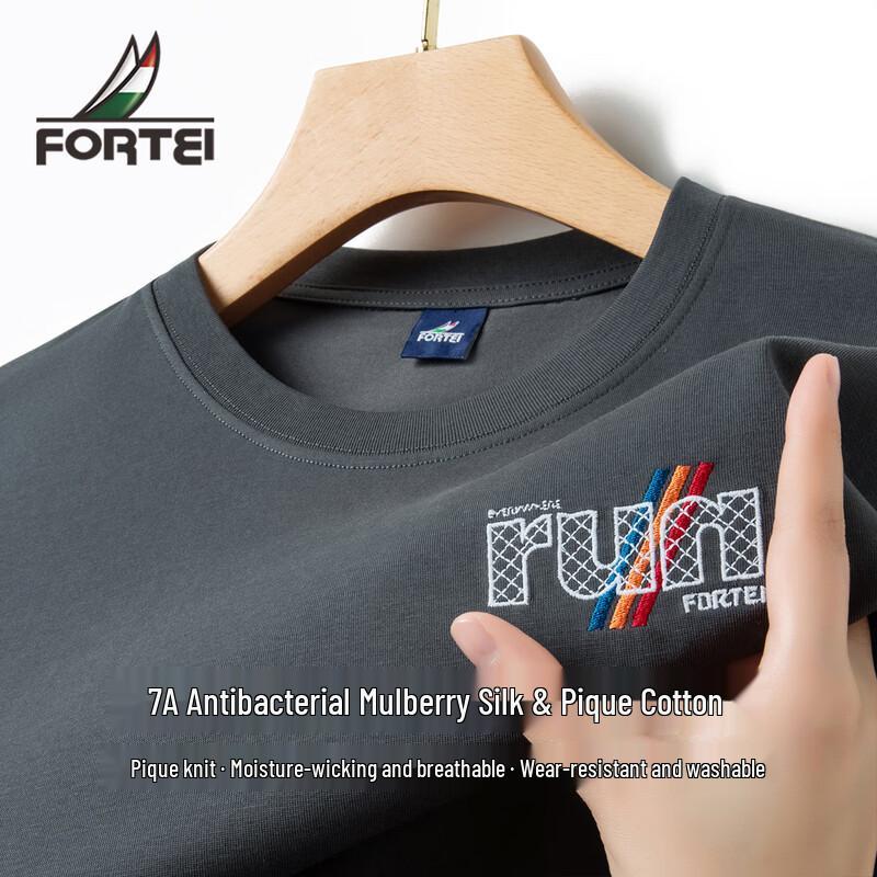 

FORTEI Men s 7A Antibacterial Silk Blend Pique T-Shirt 2XL