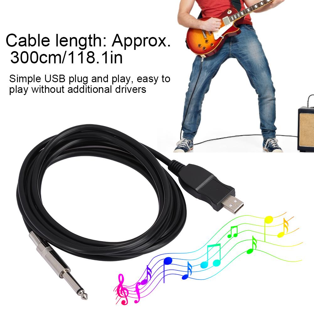 Tragbares Gitarren-USB-Kabel Computer-Drahtverbindung Instrumentenadapter