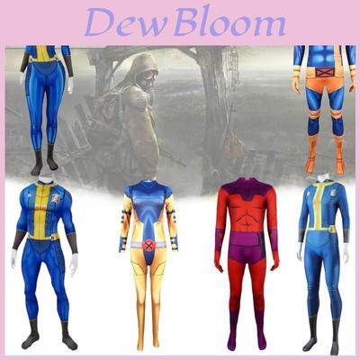 Game Fallout 4 Blue Jumpsuit Role-playing Costume Cosplay Carnival Set Milk Silk Polyester S M L Xl Xxl Xxxl 110 120 130 140 150