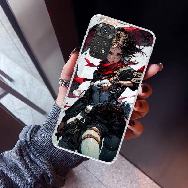 A-Attack On T-Titan Annie Mikasa Phone Case For Xiaomi Redmi Note 10 11 12 13 14 15 Pro Plus 11S 12S 14S 11T 11E 10S Soft TPU Ba
