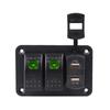 Convenient Combination CaravansPanel Switch Rockers Light Toggle LED Indicator Double USB Chargers with Fireproof Design