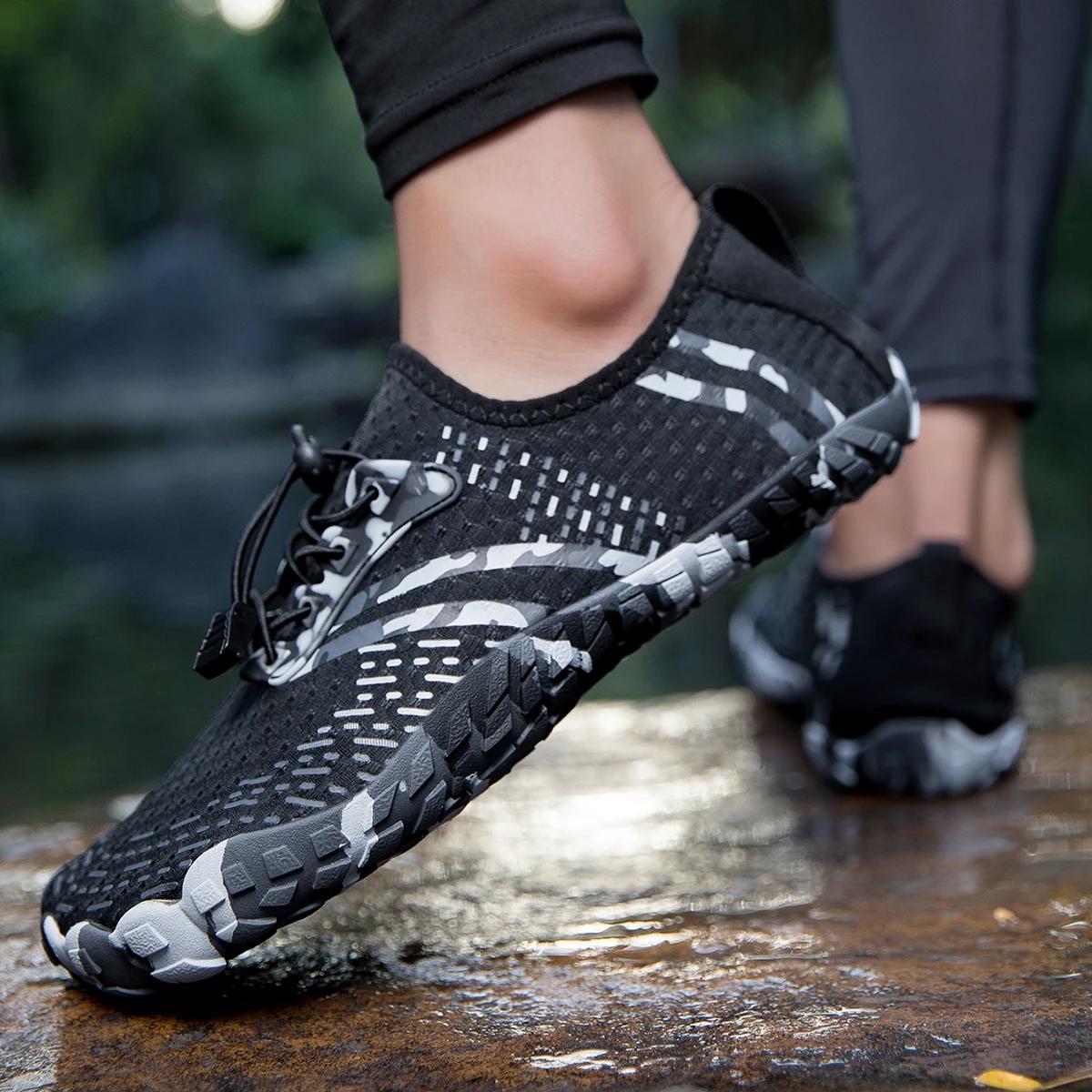 

Men Women Water shoes Upstream Wading Swimming Barefoot Five Fingers Aqua Shoes Colorful Beach Seaside Light Unisex Sneakers New 46