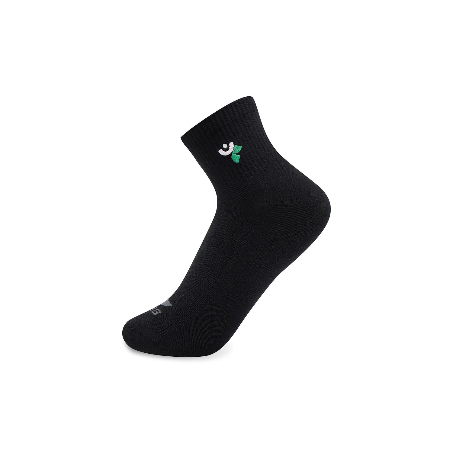 Li Ning Sports Life Collection Crew Socks Unisex 1 Pack Black AWSV223-1 L