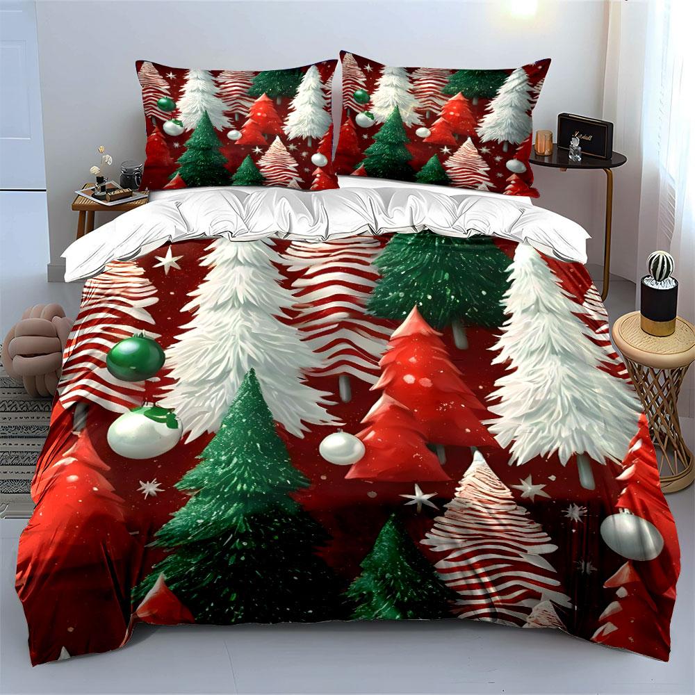Christmas Tree Pattern Bedding Set Bedding Duvet Cover Set Duvet Cover Pillowcases (1 * Duvet Cover 2 * Pillowcases, without duvet insert)