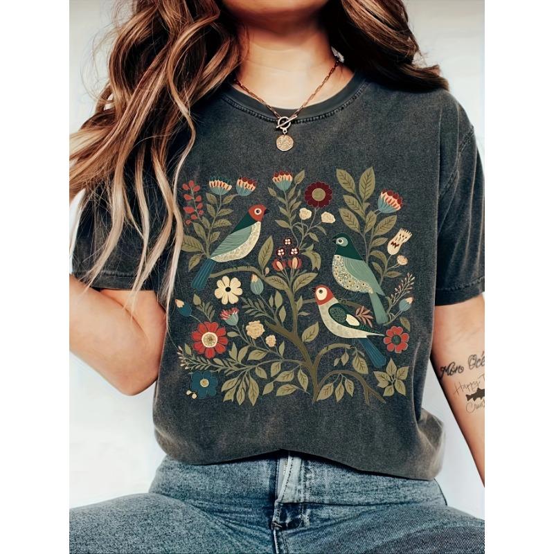 European and American fashion printed women s T-shirts L