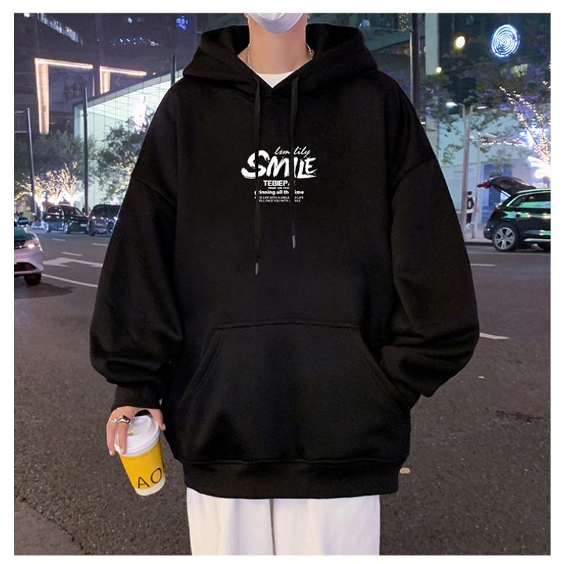 Men S Oversized Fleece Hoodie American Retro Hip Hop Style
