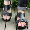 Sommer Herren Sandalen Hochwertige Rindsleder Sandale Mode Lässige Hausschuhe Outdoor Rutschfest Strandschuhe für Männer Neu Flache Sandalen