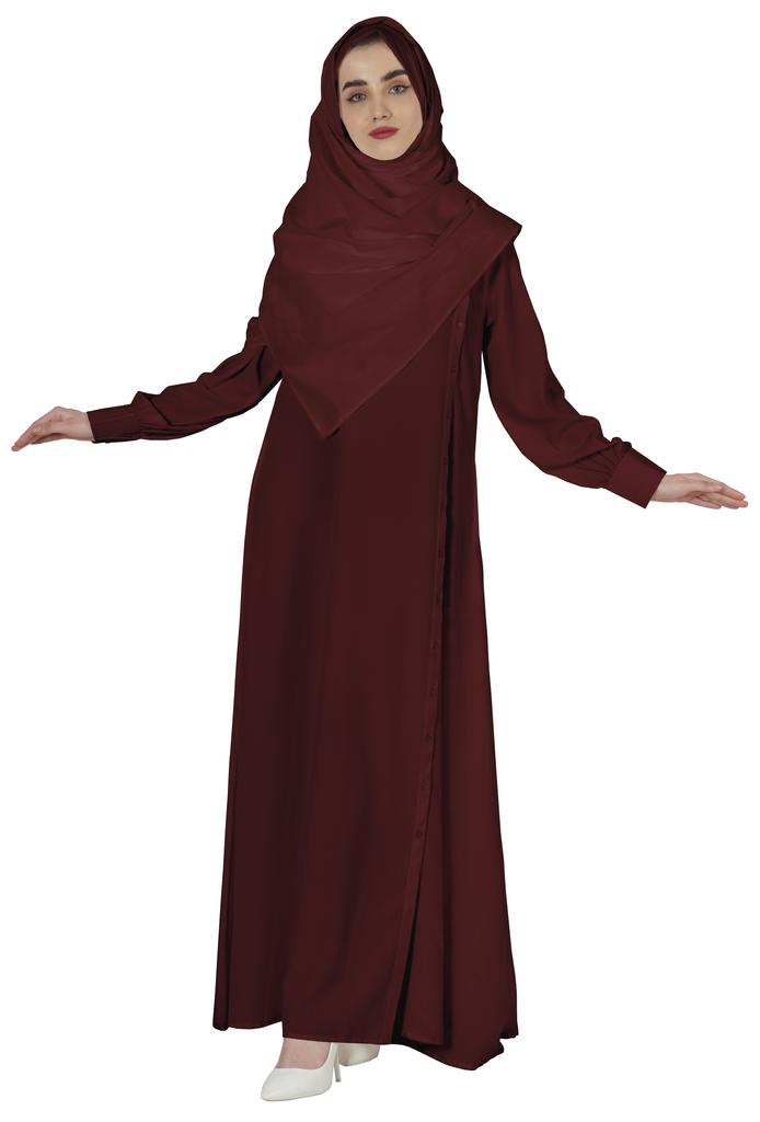 Bimba Women Islamic Prayer Dress With Hijab Cuff Sleeves Traditional Muslim Abaya