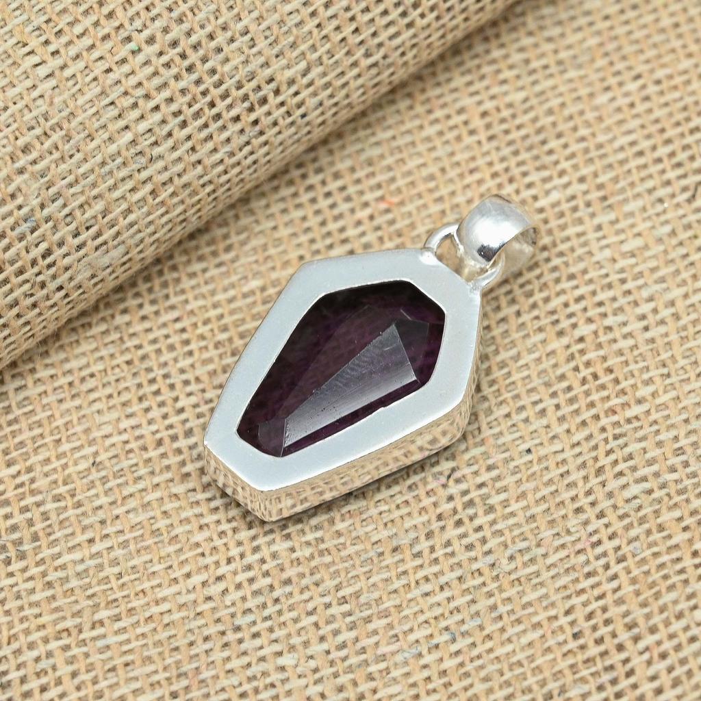 Ametist Gemstone 925 Solid Sterling Silver Bijuterii lucrate manual Pandantiv minunat