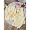 Women's Relaxed Fit Two Piece Pant Suit Sleeveless Tie Front Top Drawstring Wide Leg Pants