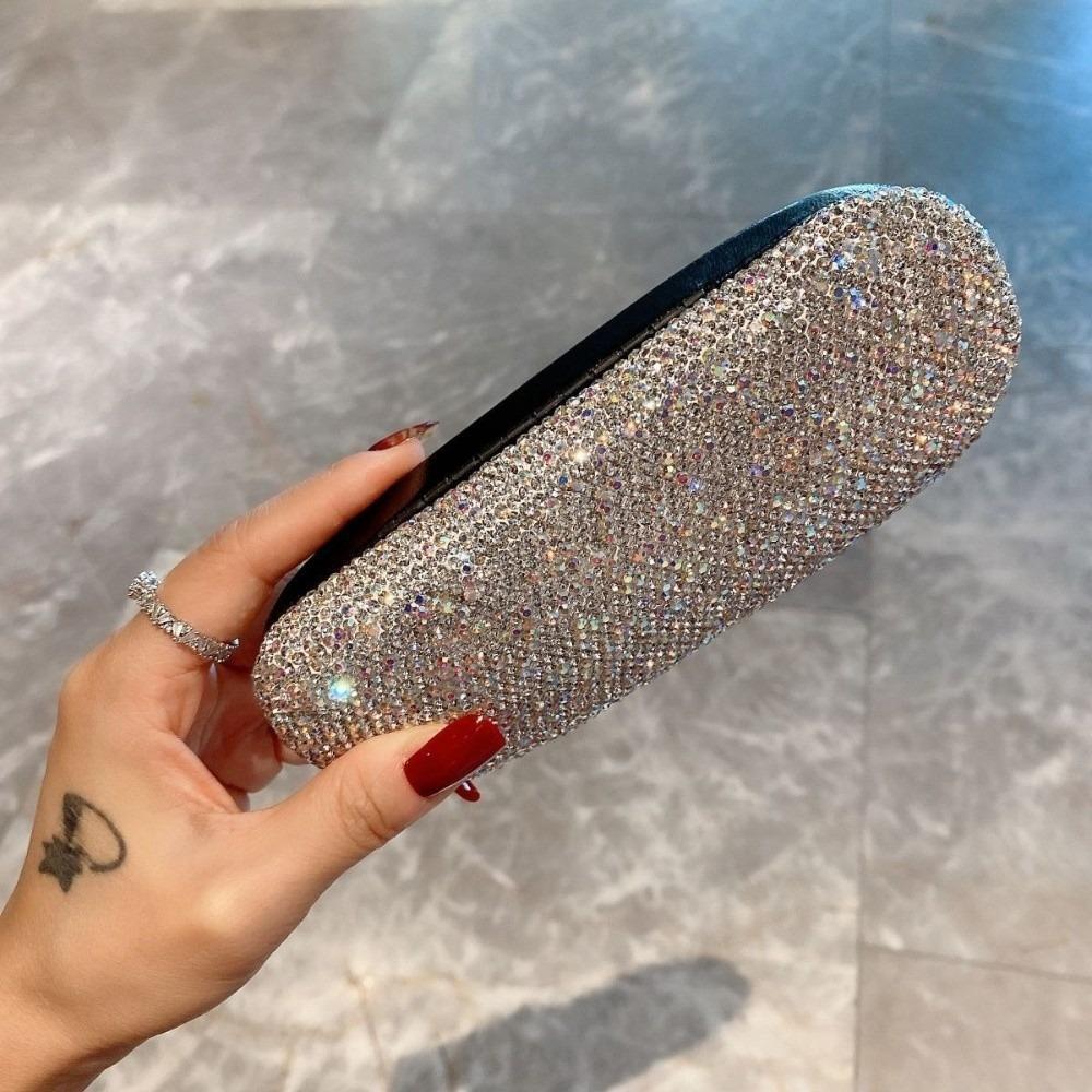 Black Rhinestone Glasses Case Large Capacity Sunglasses Protective Case Glasses Organizer  Students