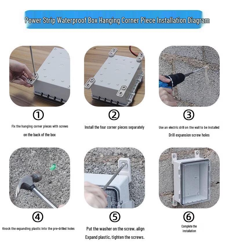 Zamykana wodoodporna skrzynka gniazdkowa zewnętrzna z osłoną przeciwdeszczową