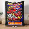 Custom Name Racing Theme Printed Blanket - Perfect for Couch, Bed, Travel & Outdoor Use | Machine Washable, Cozy & Durable.