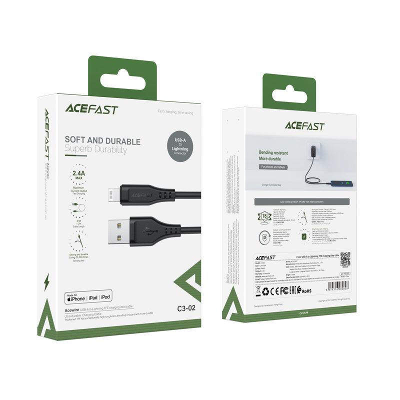 Cable for iPhone MFI USB - Lightning 2.4A 1.2m Black