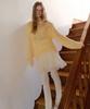 Lonkeu Spring Boots Cut Knit Leggings Pants (Ivory)