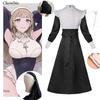 Sultry Chowbie Nun Cosplay Costume With Cross For Halloween