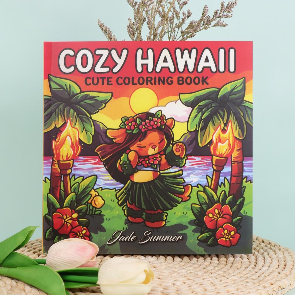 Cozy Hawaii | Puzzle Stress Relief | Adult Coloring Book | Contains Pages of Cute Animal Play Scenes | Exquisite Pattern | Cl
