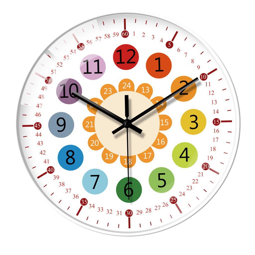 Wall Clock 8 inch Cartoon Collection Educational Tool Decorative Clocks for Walls for Bedroom Kitchen Bathroom Classroom Office