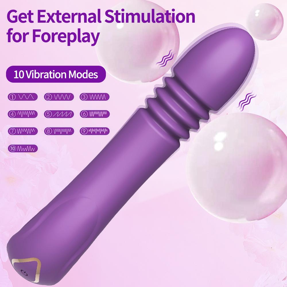 Telescopic Vibrator with 10 Frequency Vibrating Sex Toy for Women G Spot Clitoris Double Stimulation Vagina Massager Adult Toys
