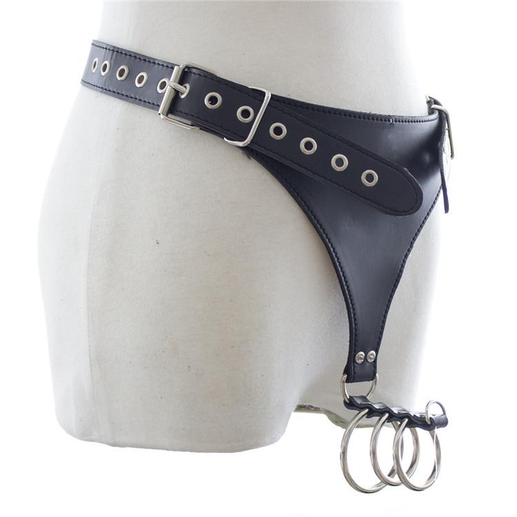 BDSM Slave Training Sexy kostýmy pro dospělé Sexy hračky Kožené Bondage Penis Cage Kalhoty cudnosti
