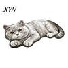 Indoor Absorbent Mat Cute Cat Bathroom Rug, Anti-Slip Bath Washable Plush Pet Themed Floor Rug Kitty Door for Entrance Kitchen Home Decor