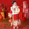 Anneyol Girls' Red Hanfu Pleated Skirt Festive Winter Outfit