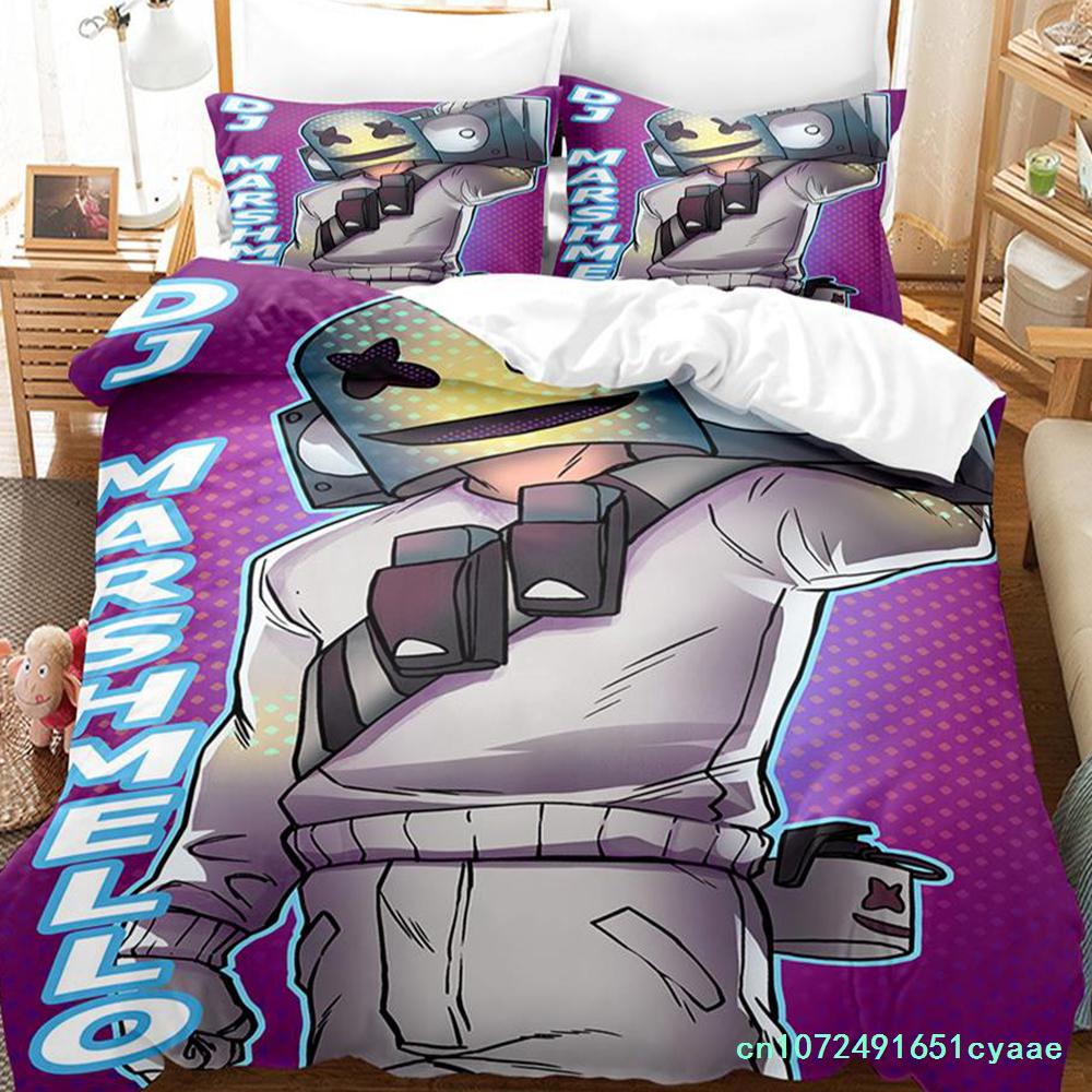 Marshmallow Dj Bedding Set Single Twin Full Queen King Size Bed Set Aldult Kid Bedroom Duvetcover Sets 3D Print Hip Hop