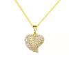 Elegant European and American Heart Necklace: Gold-Plated Copper Love Pendant for Women