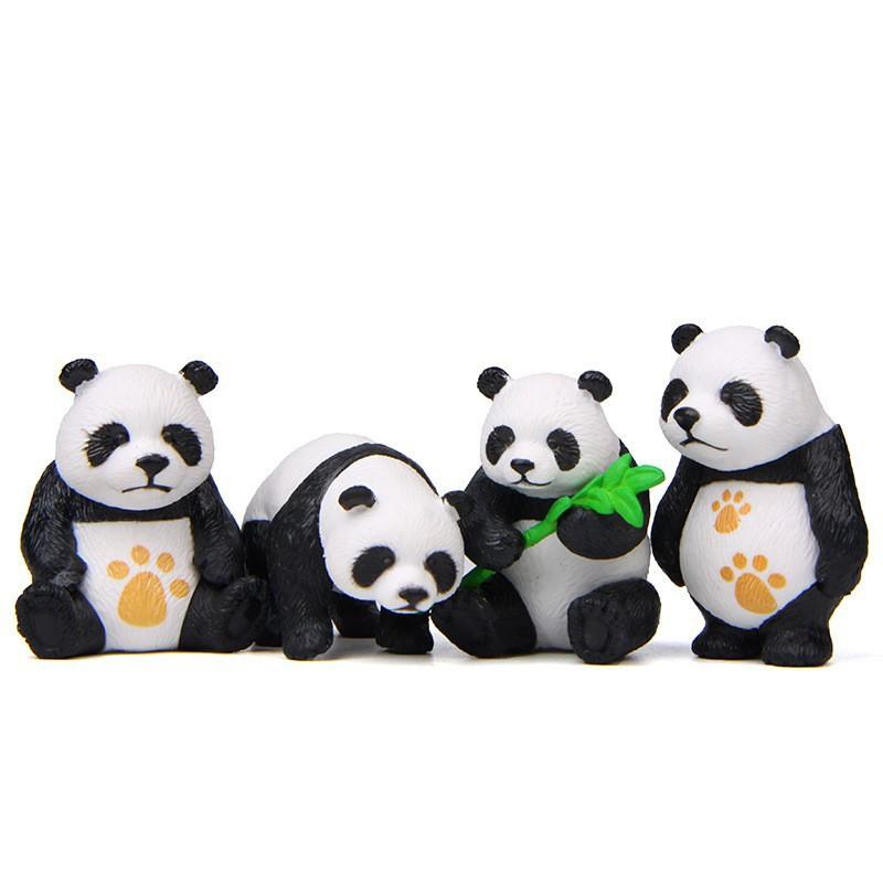 8pcs/set Micro Landscape Creative Cute Bamboo Panda Doll Gardening DIY Decoration Desktop Small Ornaments