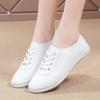 Female Ladies Women's Genuine Leather Flats Shoes Loafers Soft Moccasins Lace Up Comfortable White Shoes Luxury Flat Shoes Plus