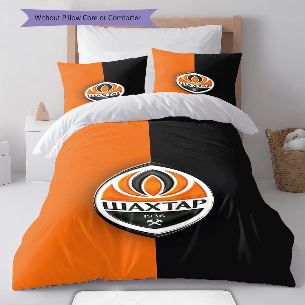 FC Shakhtar Donetsk TappetoMotivo Biancheria da Letto Trapunta Set Copripiumino Federa Decorazione Casa Regalo di Compleanno (1 * copripiumino + 2 * federa, senza nucleo)