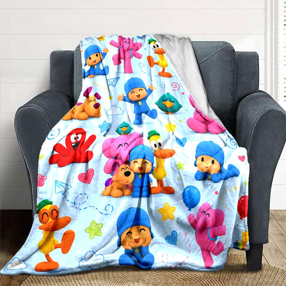 Coperta in Flanella con Stampa Cartone Animato Pocoyo Alta Qualità Calda Confortevole Coperta per Tutte le Stagioni Perfetta per Regali Decorazioni per la Casa