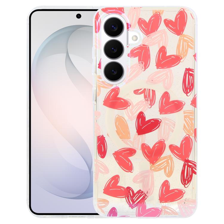 Blue Light Jungle Series Magnetic TPU Phone Case For Samsung Galaxy S24+ 5G, Raised Lens Screen Wireless Charging Protective Cover