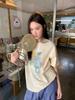 Plus Size Funny Plant Print T-Shirt: Women's Spring/Summer Loose Fit Pure Cotton Round Neck, Short Sleeve, 300 Jin
