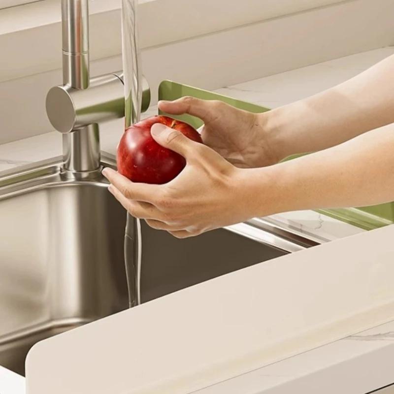 2025 New Waterproof Sealing Strip Silicone Kitchen Sink Water Splash Guard Washing Basin Waterproof Screen Bar Anti-water Board